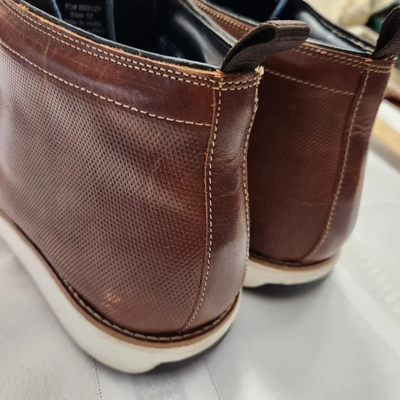 Thomas & Vine Men’s Leather Lace-up Boot Size 12 Brown with white soles - Picture 5 of 14